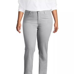 Lands' End Women's Mid Rise Bootcut Leg Corduroy Jeans Pants in Light Gray NWT